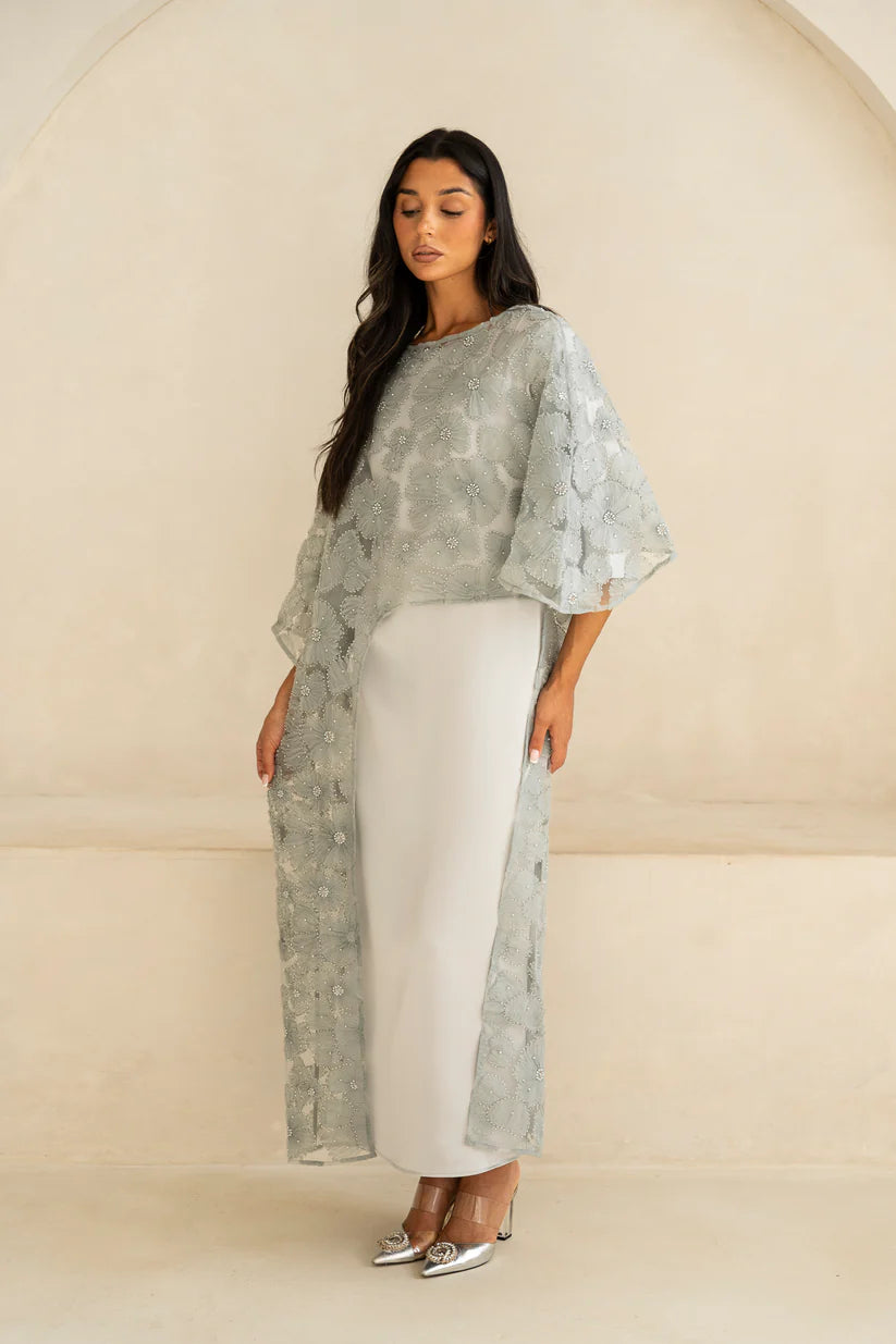 Cape & Dress Set | Silver