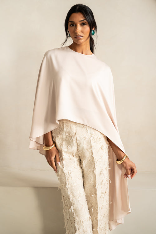 Cape & Textured Trouser | Cream