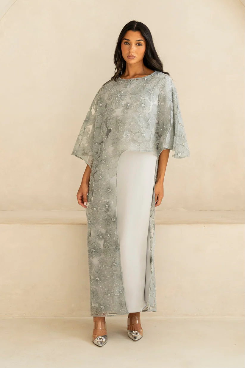 Cape & Dress Set | Silver